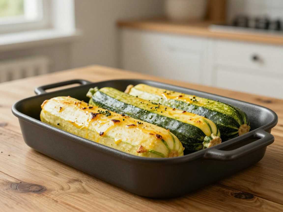 Saftige gefüllte Zucchini aus dem Ofen – herzhaft, würzig und herrlich überbacken