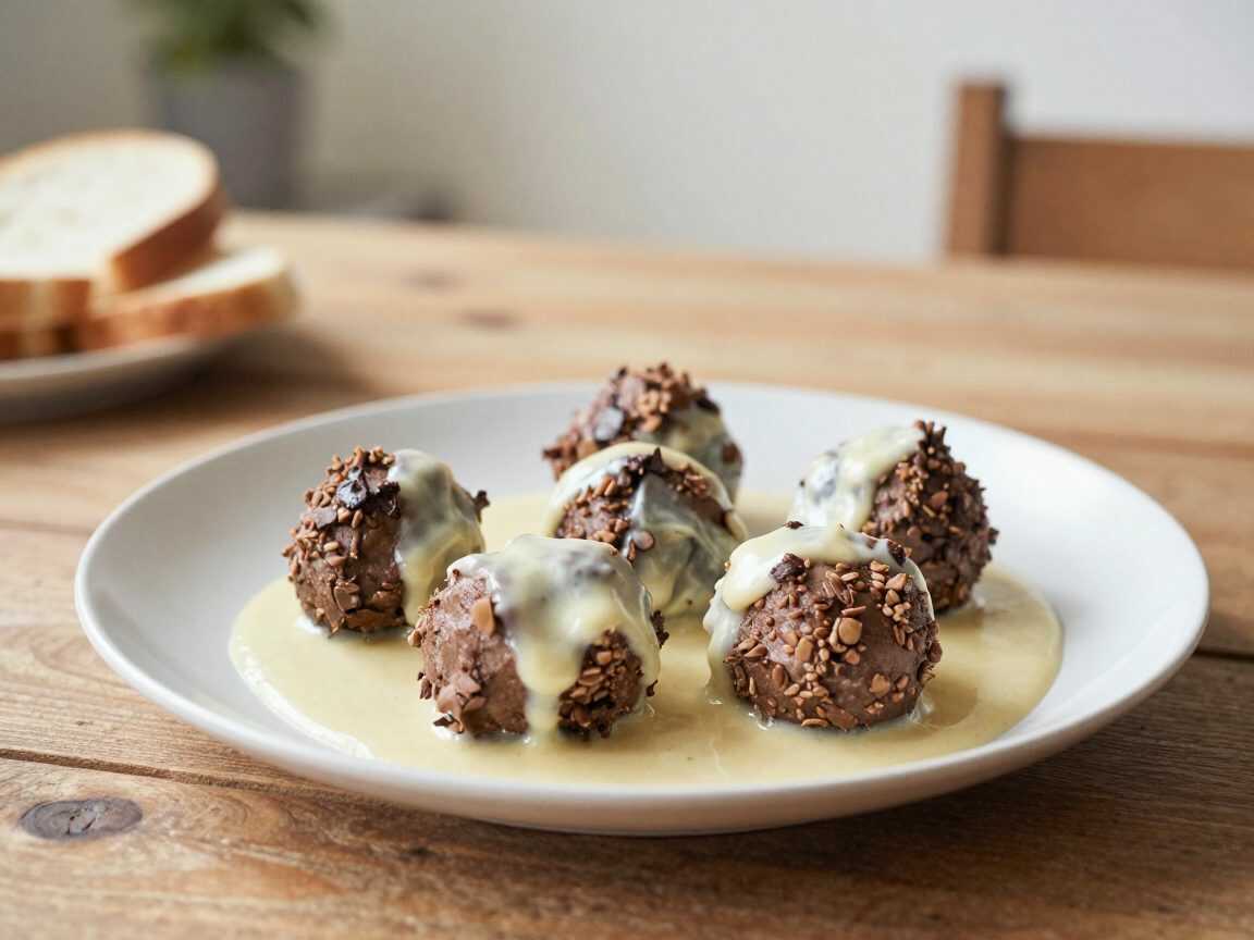Saftige Hackbällchen in cremiger Champignonsoße – ein einfaches Familiengericht