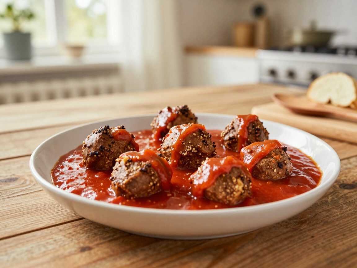 Saftige Hackbällchen in würziger Tomatensauce – einfach aus dem Ofen und herrlich zart